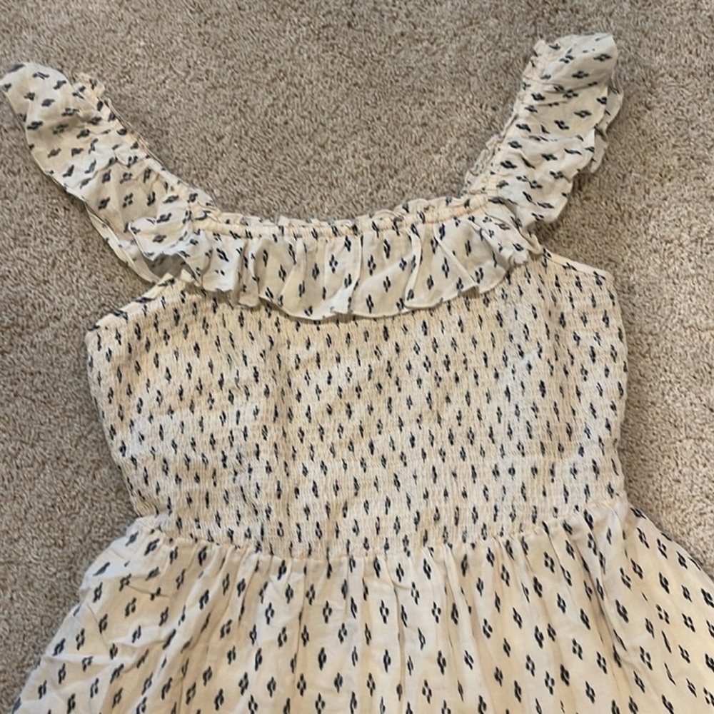 Old Navy Cream Dress with Ruffle Straps - Picture 2 of 4